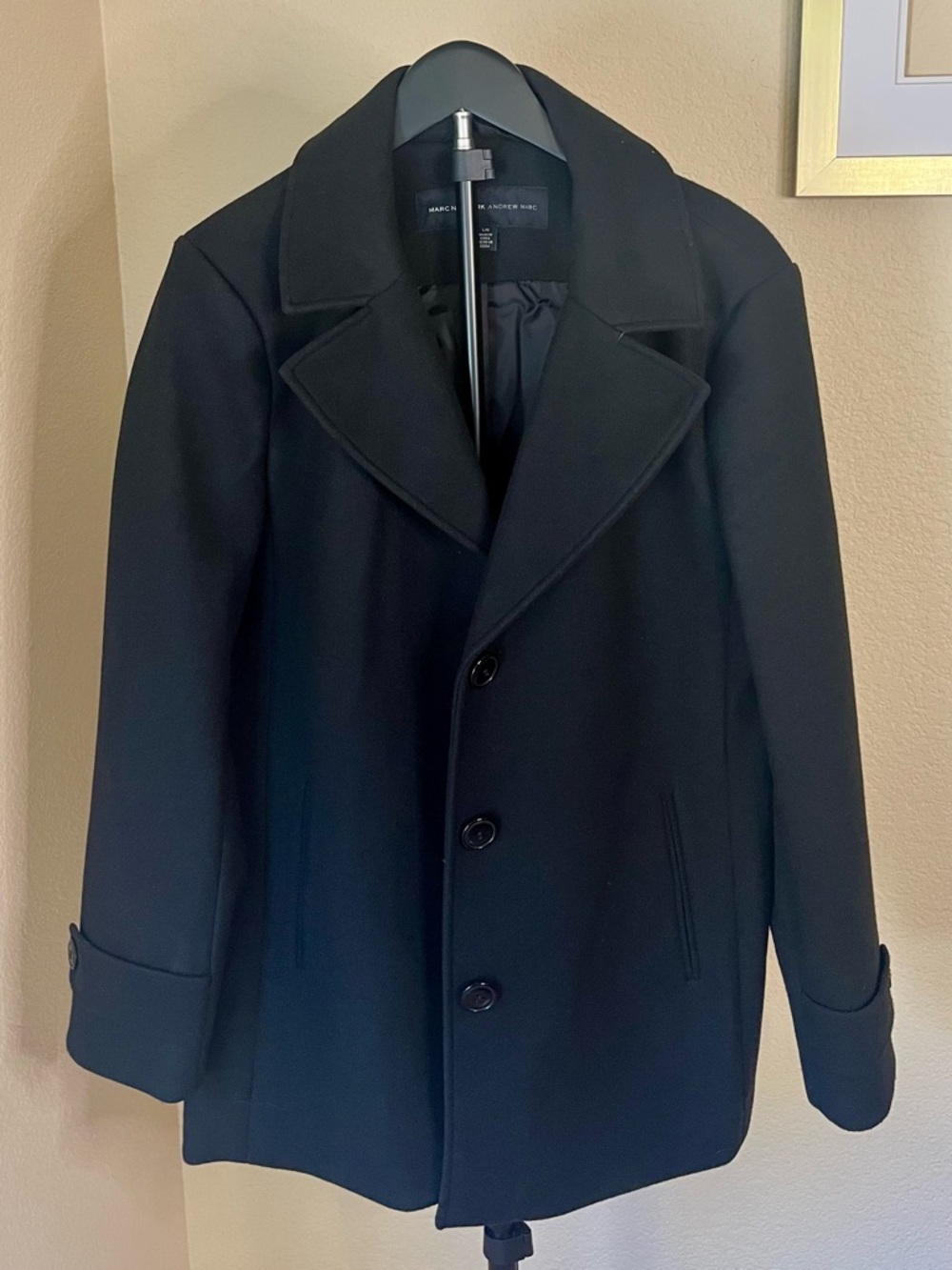 Marc New York Black Wool Peacoat